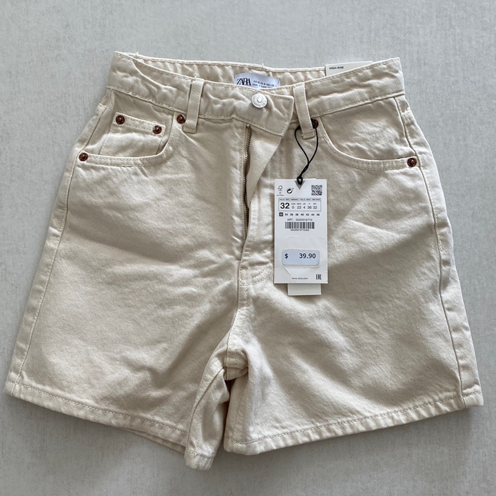 Zara High Waisted Denim Shorts